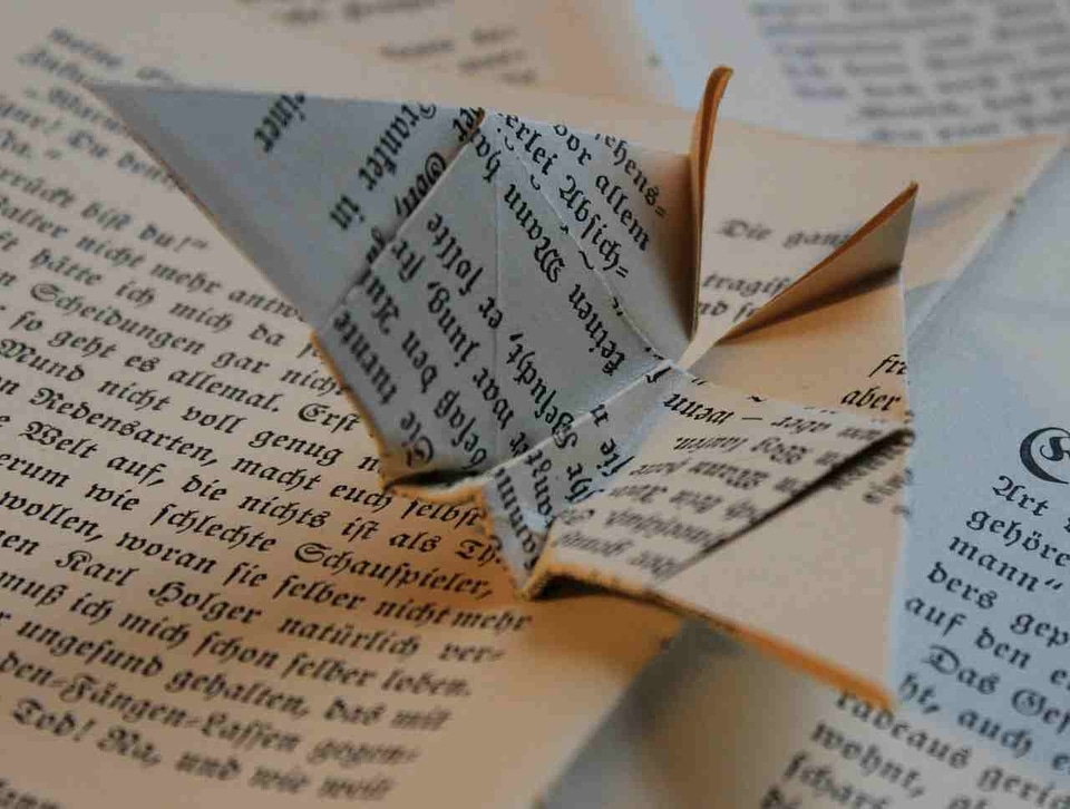 Folded fold book page