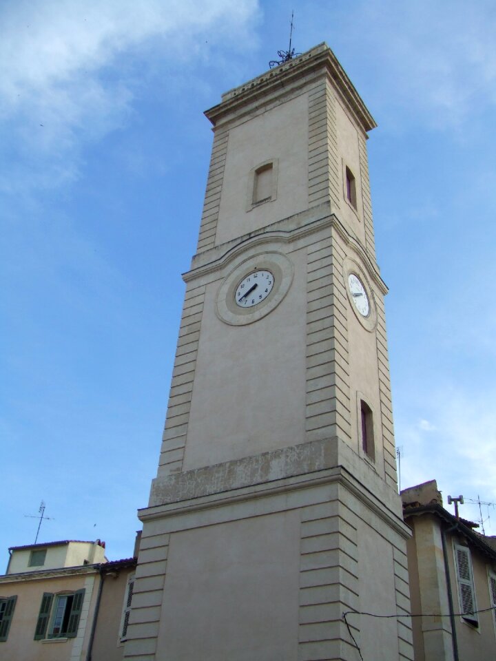 High building steeple clock tower photo