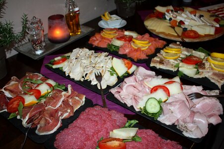 Ham salmon salami