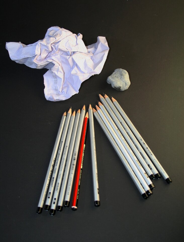 Crumpled eraser art