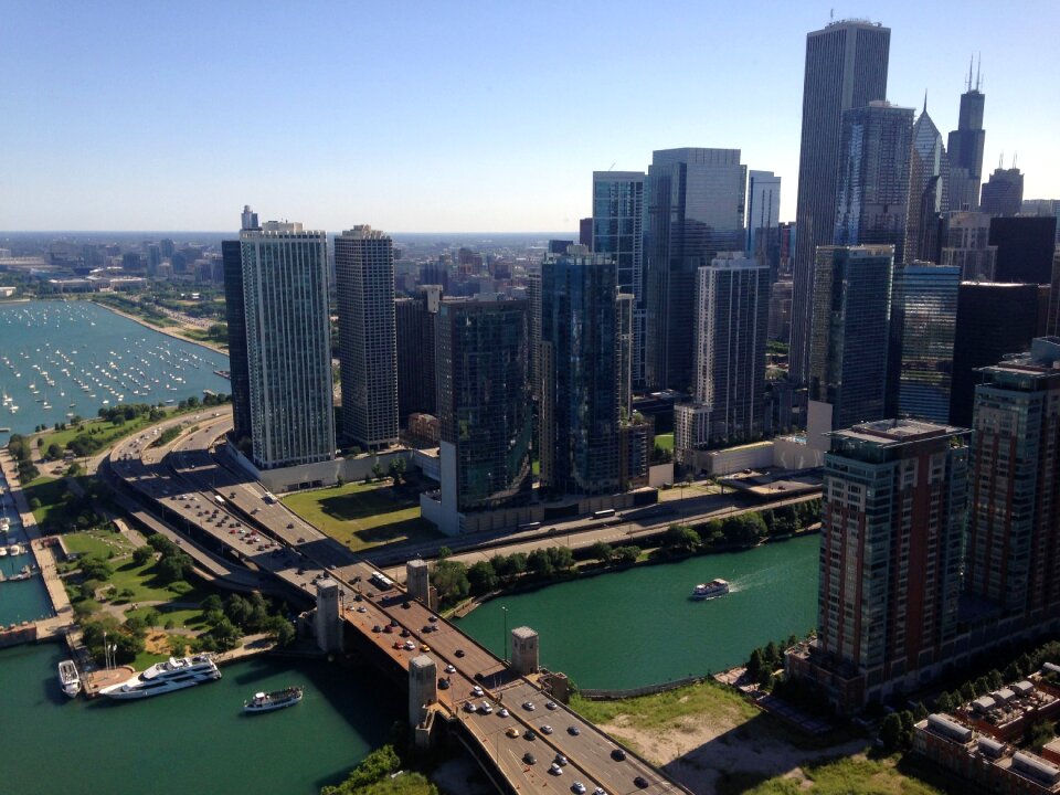 Downtown chicago skyline urban