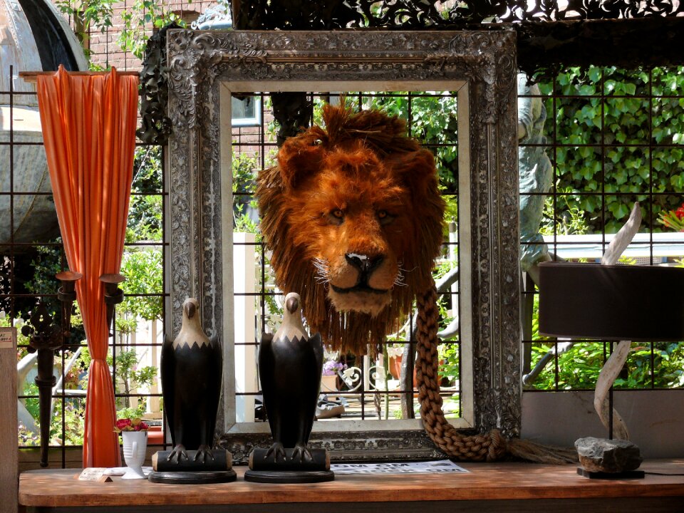 Lion head exhibition ornaments