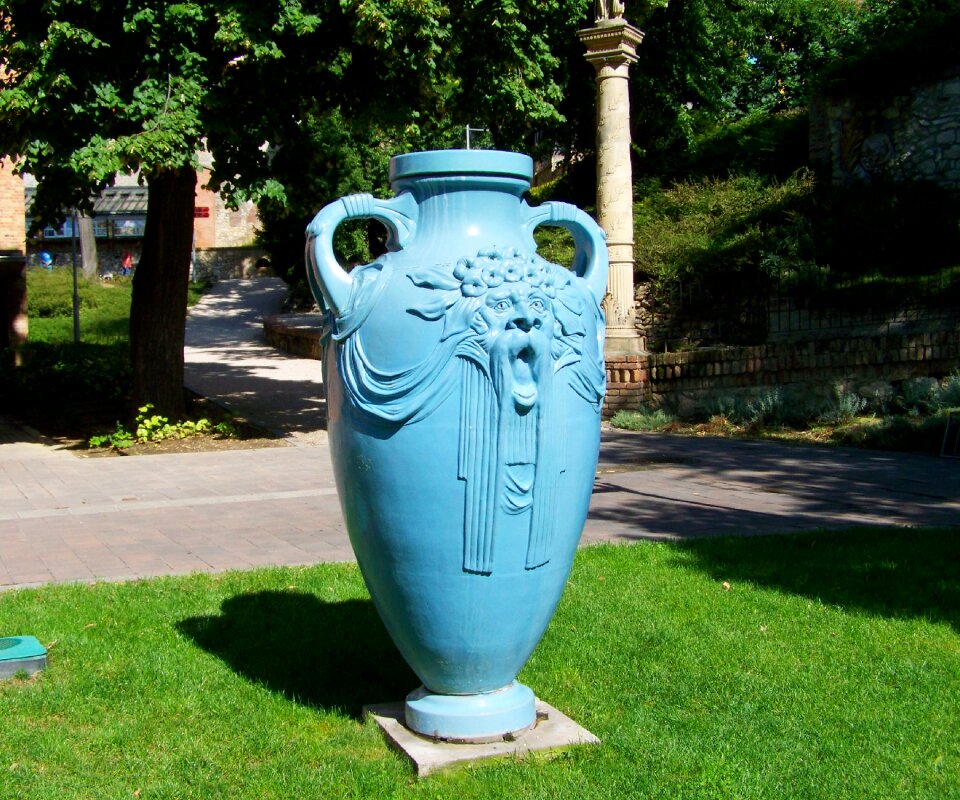 Zsolnay vase giant blue vase zsolnay cultural quarter