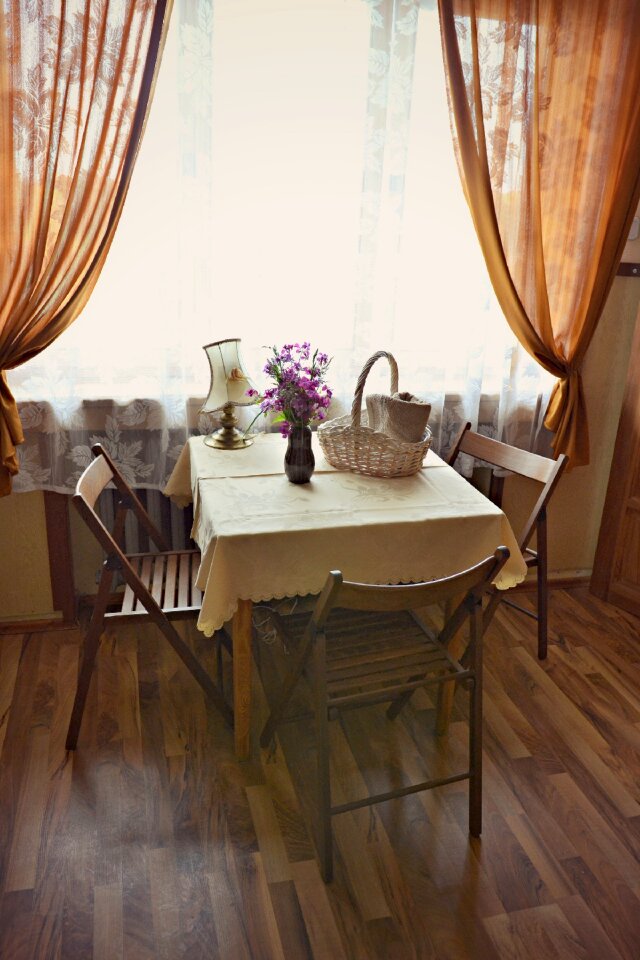 Dining table window the interior of the