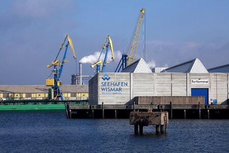 Hanseatic city cranes northern germany photo