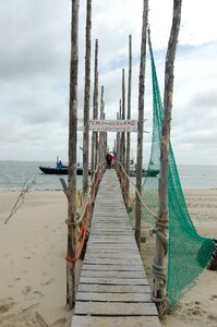 Boat beach wooden bridge