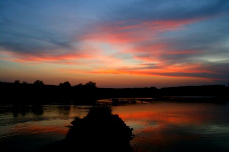 In the evening reflection cloud photo