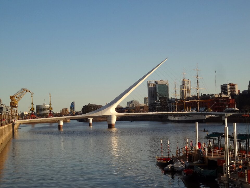 Woman bridge puerto madero buenos aires