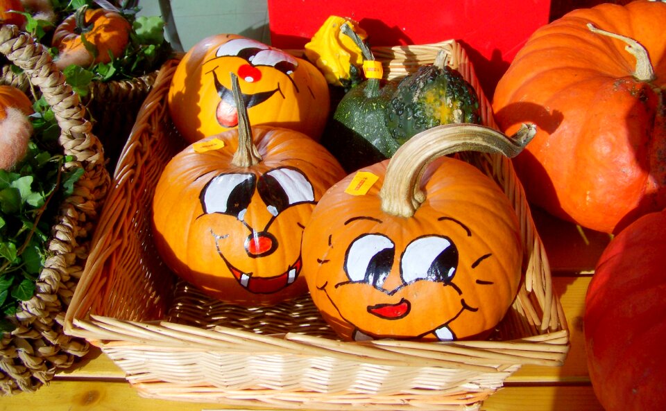 Cheerful pumpkins funny food