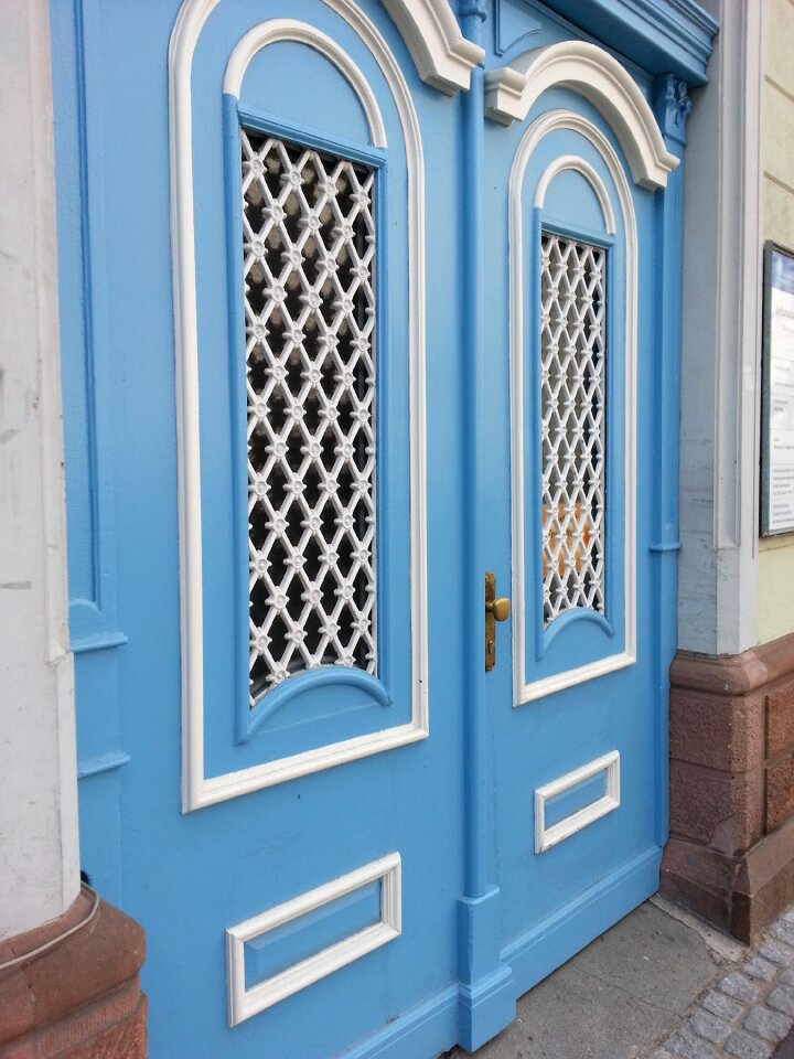 Light blue old gate