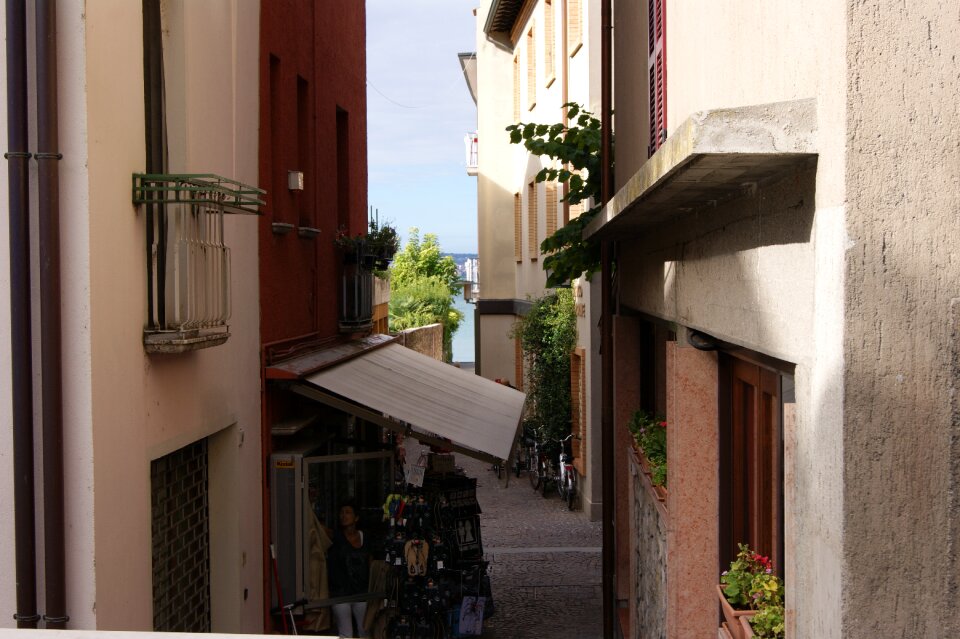 Narrow street local shops