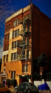 America building fire ladder