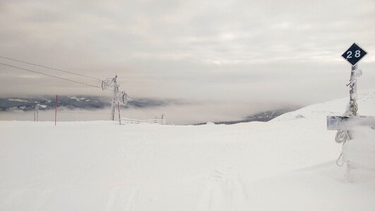Snow ski trails slalom