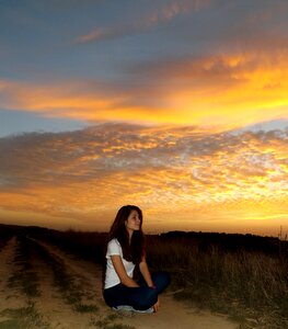 Landscape sky red