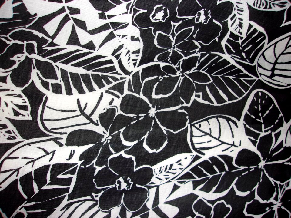 Black and white floral drawing