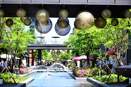 Garden fountain water