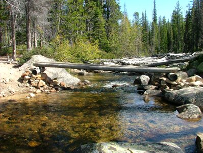 Crossing mountain hike photo