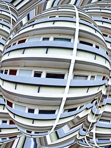 City blue balcony