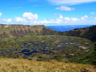 Easter island caldera lake
