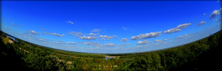 Sky trees clouds