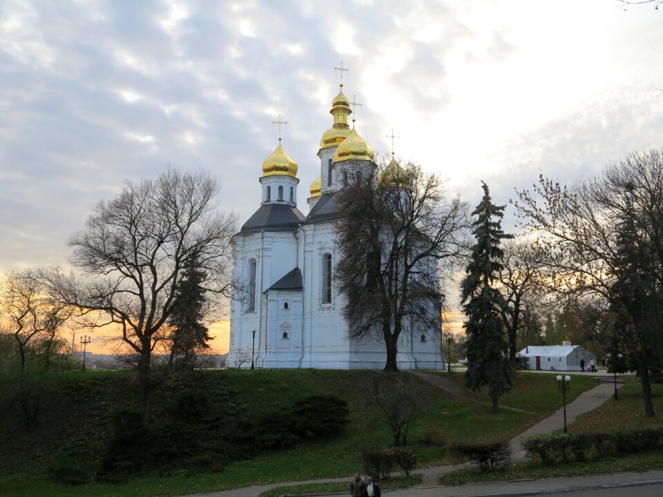 Evening chernihiv dome of the cathedral