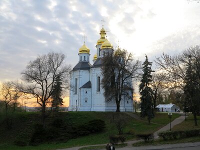 Evening chernihiv dome of the cathedral
