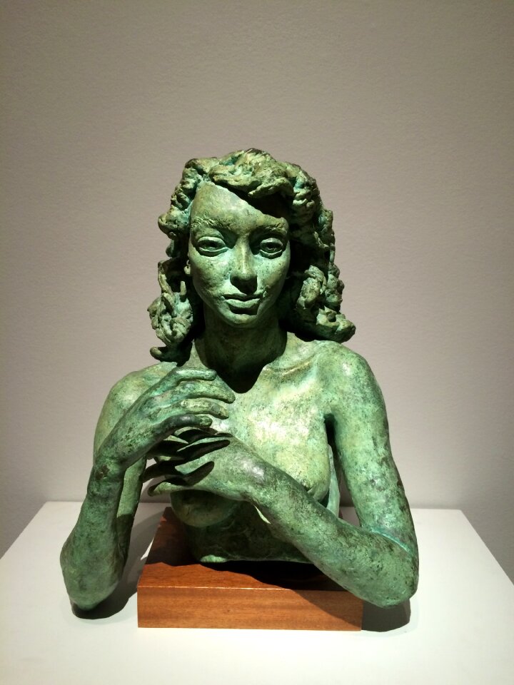 Art show metal woman sculpture