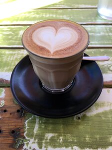 Cafe breakfast latte art photo