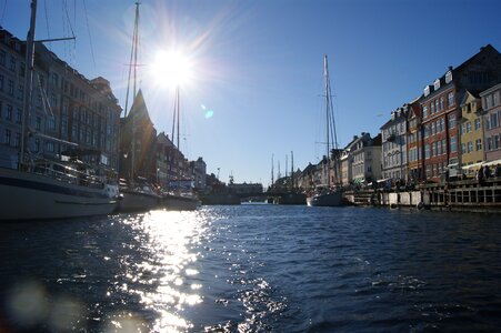 Copenhagen river the sun photo
