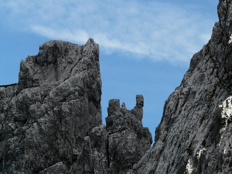 Exposed steep mountain