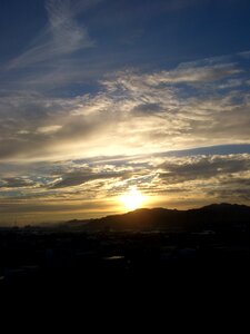 Sunrise blue sky clouds photo