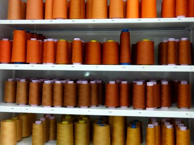 Orange brown thread spool