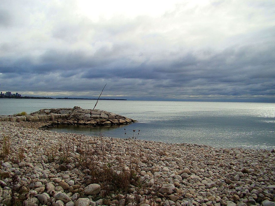 Lake stones fishing photo