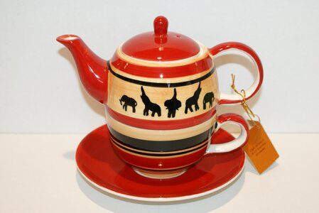 Tea set animal-print elephant photo
