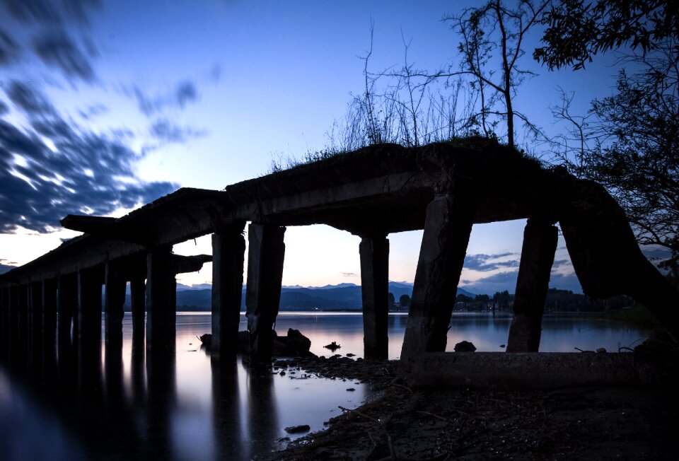 Seaplane base lago maggiore sunset