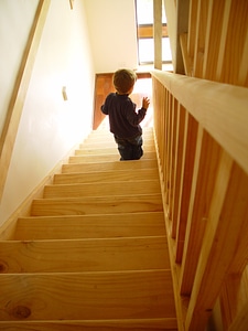 Small child stairs run