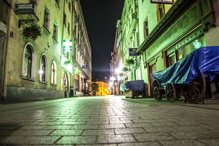 Historic center lighting cobblestones