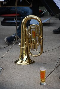 Copper euphonium musical instrument photo
