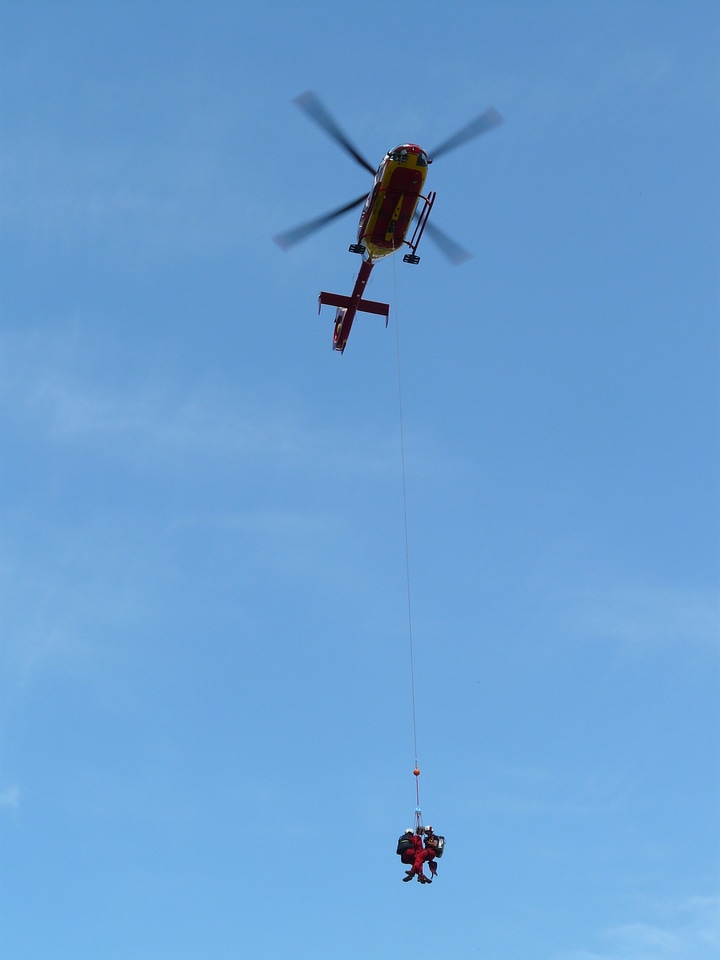 Ambulance helicopter flying aviation