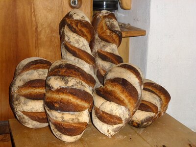 Loaf of bread boulanger crispy photo