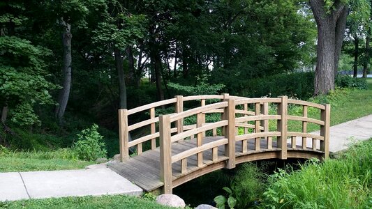 Outdoor river green bridge