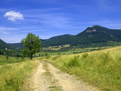 Mountains meadow path photo