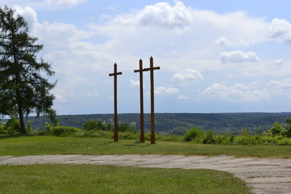 Three crosses janowiec panorama