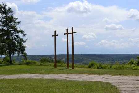 Three crosses janowiec panorama