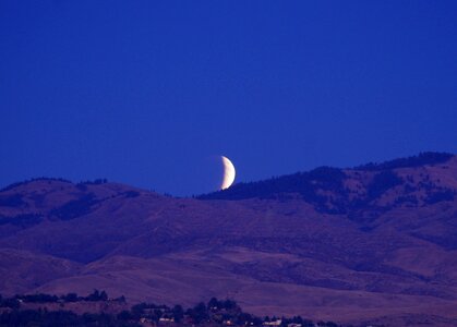 Rising night sky supermoon