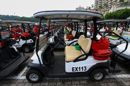 Golf cart mission hills red