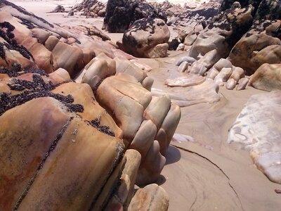 Beach stones sand
