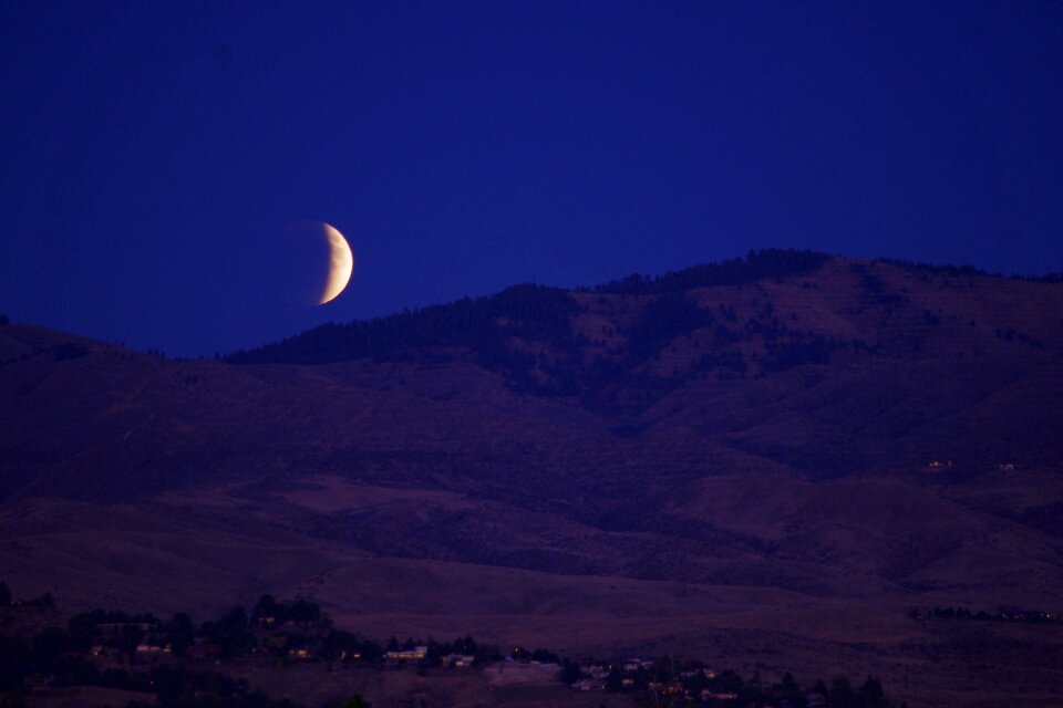 Rising night sky supermoon
