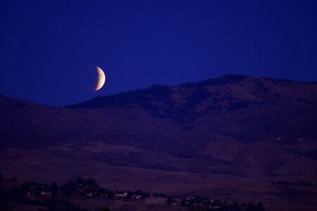 Rising night sky supermoon