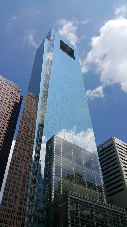 City mirror reflection